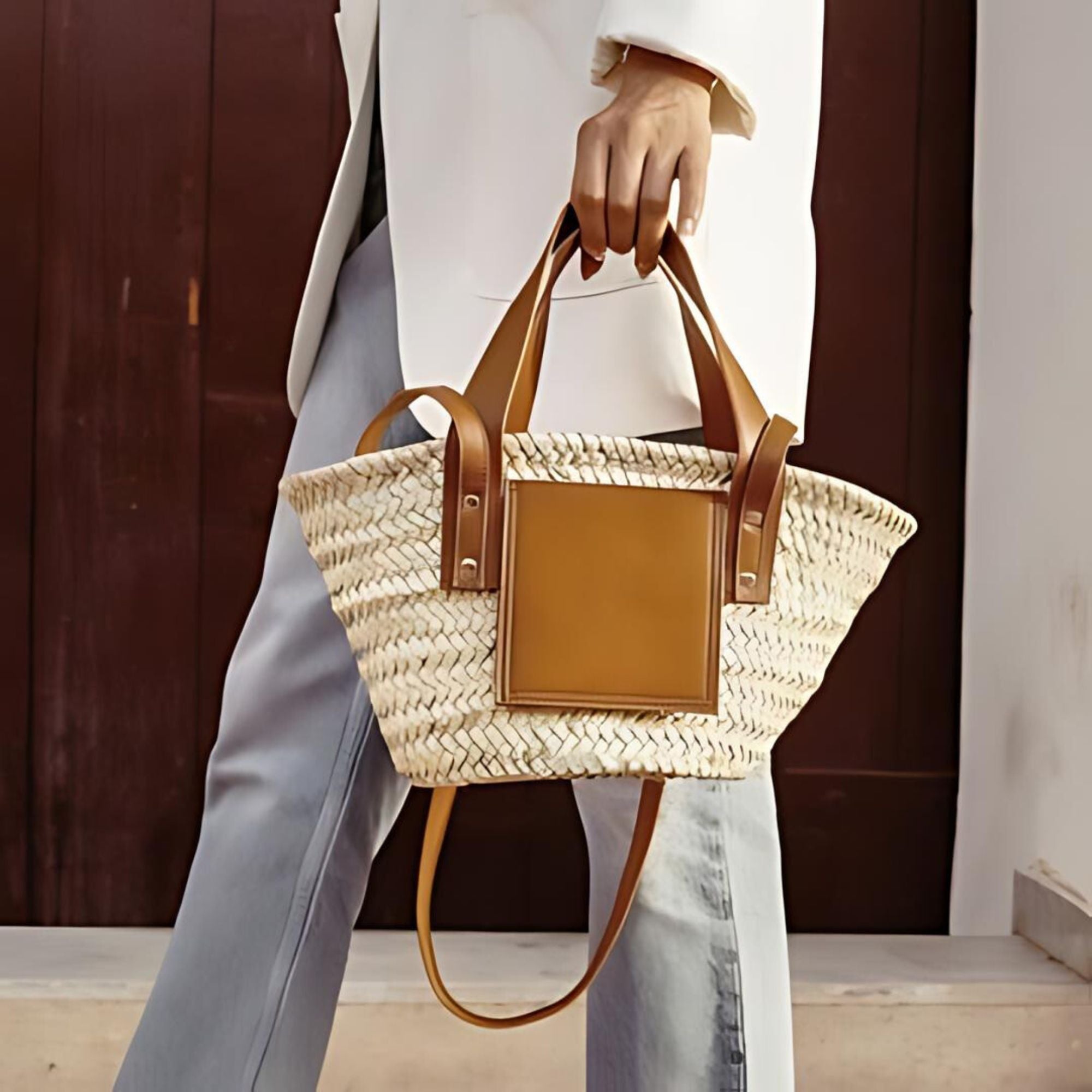 Palm leaf bag best sale