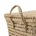 Palm Leaf Storage Trunk Lidded Toy Box - Large Wicker Storage 31 Inches