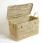 Palm Leaf Storage Trunk Lidded Toy Box - Large Wicker Storage 31 Inches