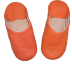 Moroccan Leather Slipper Orange Color - marrakechcraft