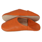 Moroccan Leather Slipper Orange Color - marrakechcraft