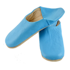 Moroccan Leather Slipper Blue Sky Color - marrakechcraft
