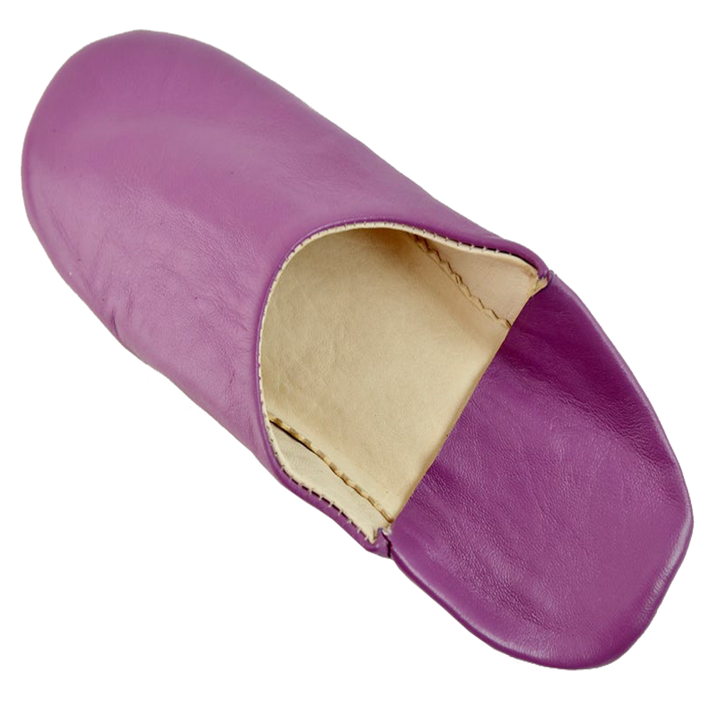 Moroccan Leather Slipper Purple Color - marrakechcraft