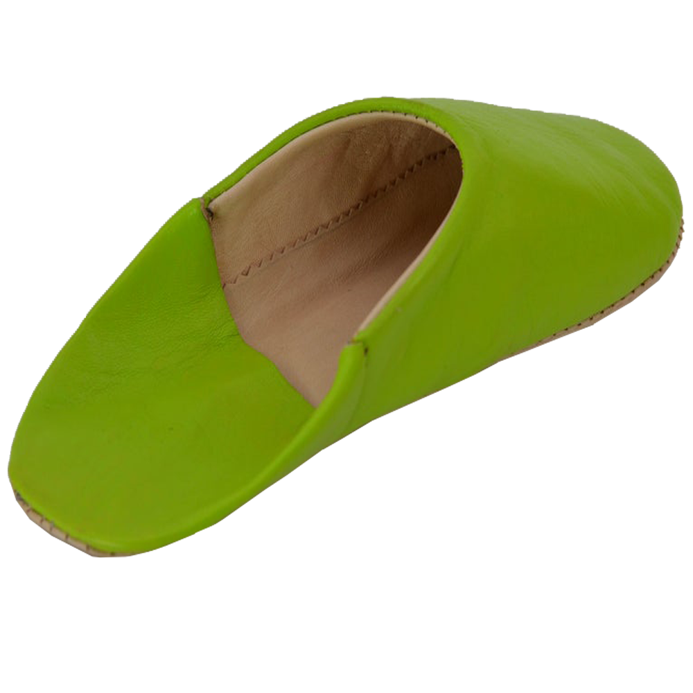 Moroccan Leather Slipper green  color - marrakechcraft