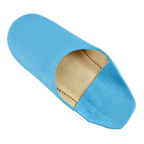 Moroccan Leather Slipper Blue Sky Color - marrakechcraft