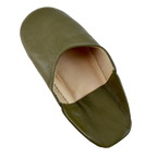 Moroccan Leather Slipper Dark Green Color - marrakechcraft