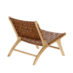 Woven Leather Lounge Chair - Brown