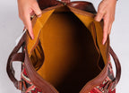 Premium Set of 3 Leather Kilim Travel Bags - Unique and Stylish