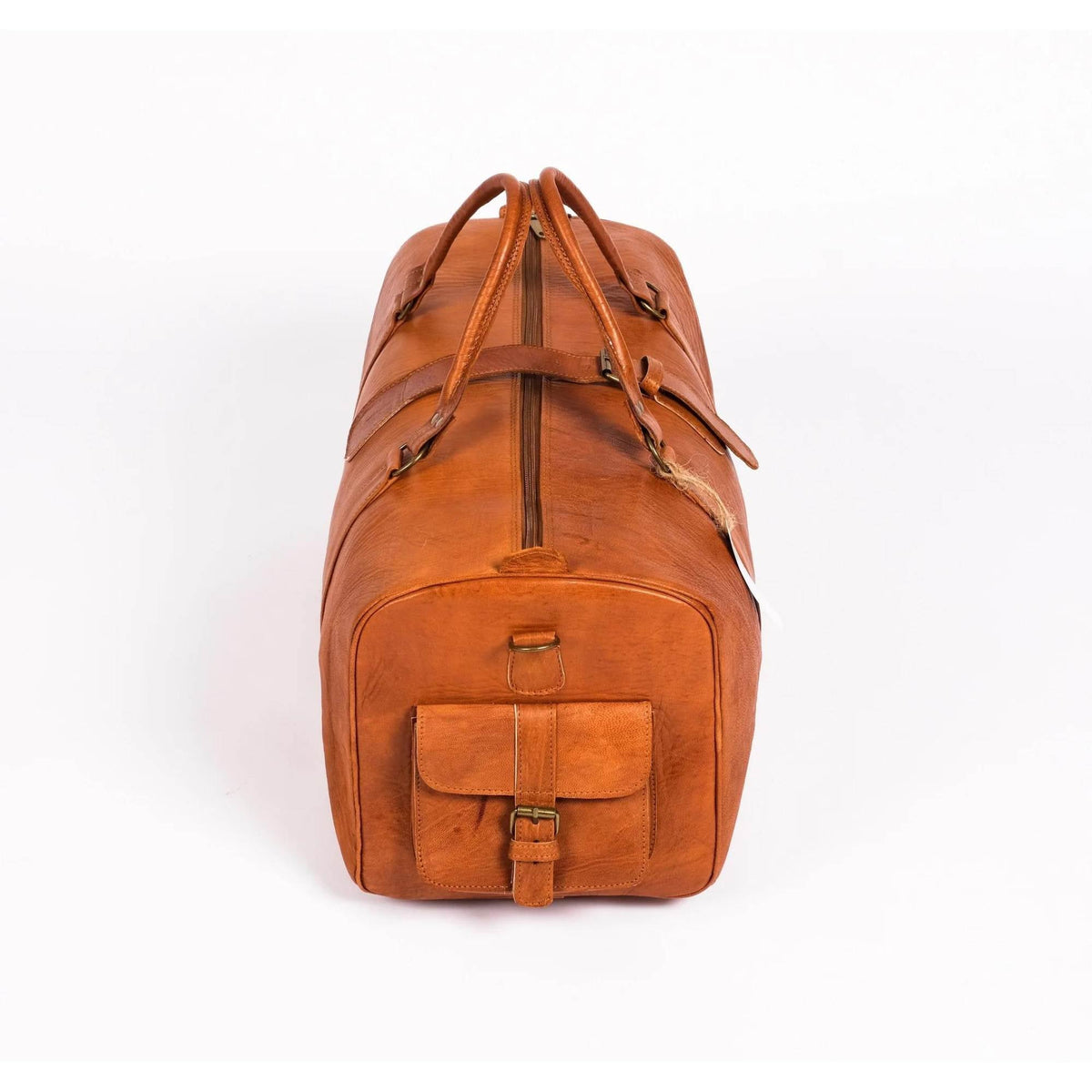 Leather Duffel Bag, Weekender Cognac Leather Travel Bag