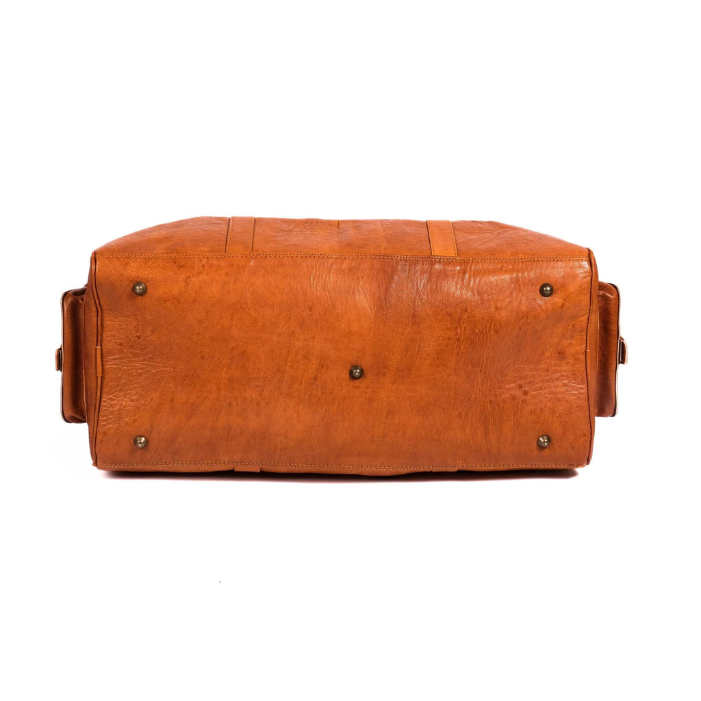 Leather Duffel Bag, Weekender Cognac Leather Travel Bag