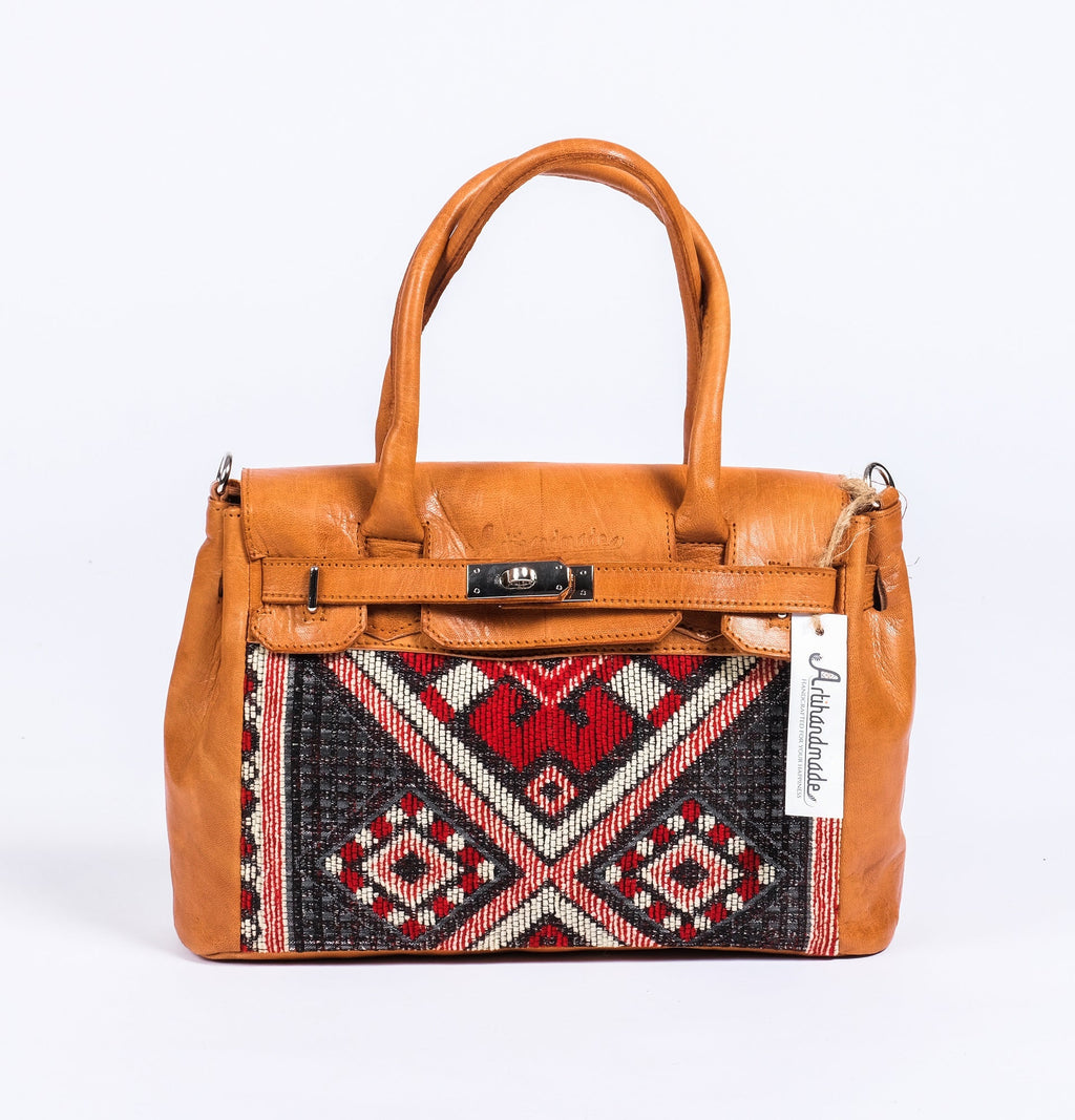 Premium Set of 3 Leather Kilim Travel Bags - Unique and Stylish