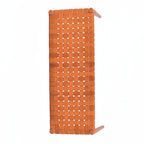 Helga Woven Leather Bench Cognac Teak Wood With Brown Cognac Strap Leather
