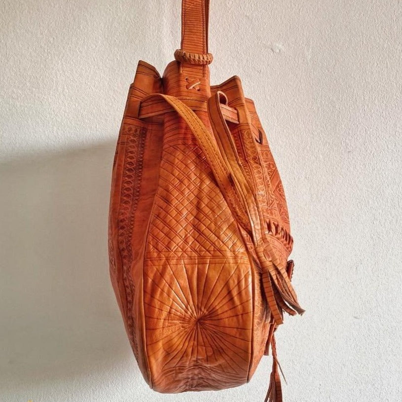 Handmade moroccan Boho Soulder Bag Light Brown - artihandmade