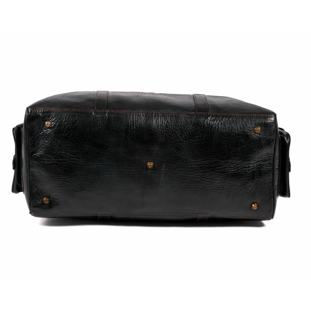 Leather Duffle Bag, Weekender Black Leather Travel Bag