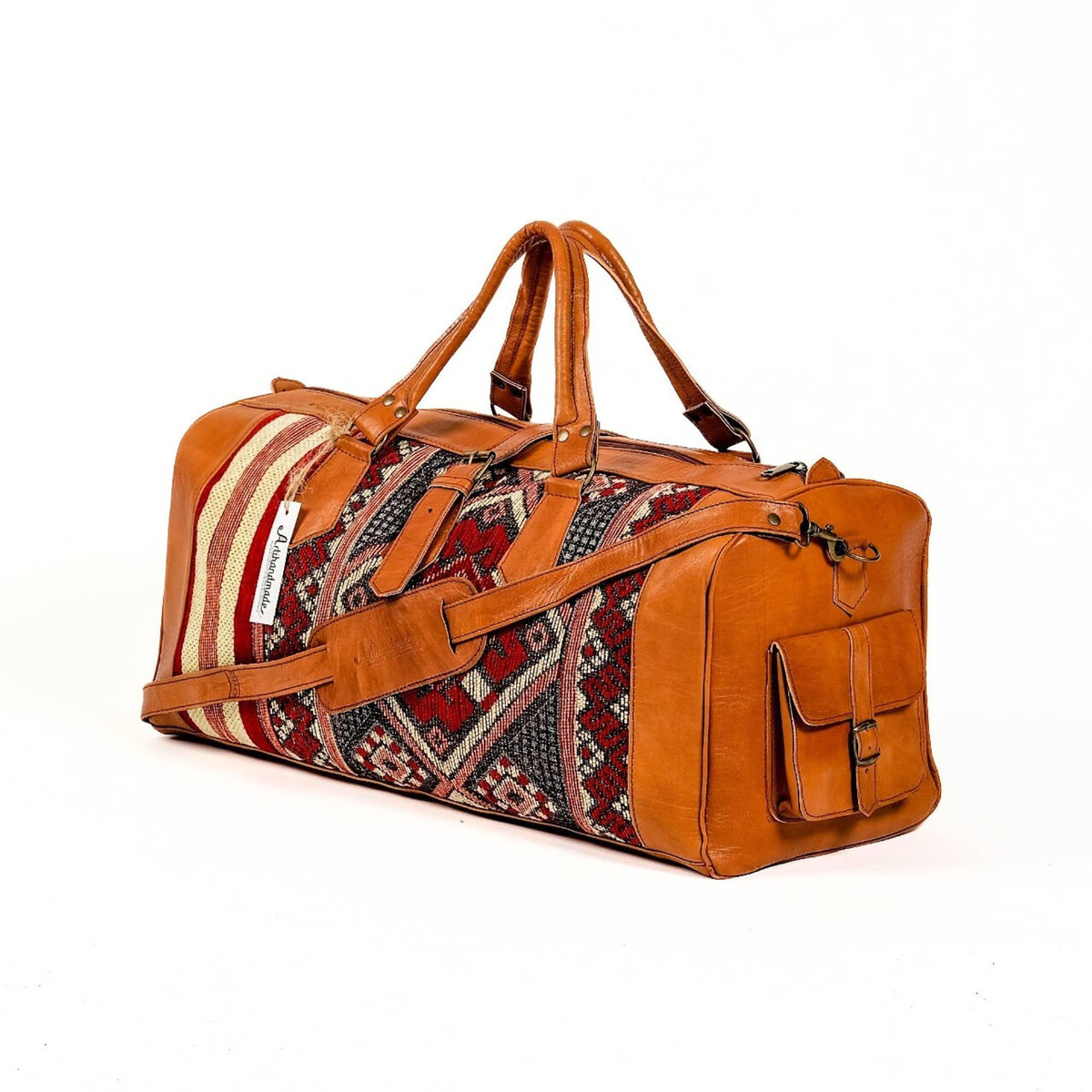 Leather_kilim_travel_bag_cognac