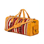Boho leather kilim travel bag