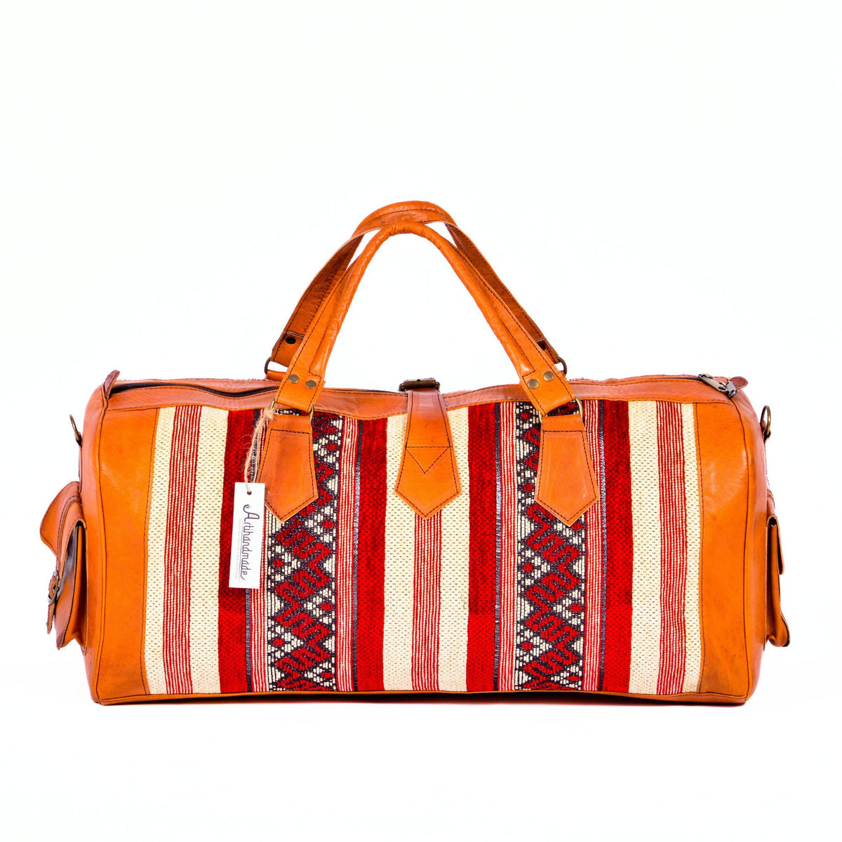 Artisan Leather and Kilim Travel Duffel Bag - Havan