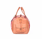 Artisan Leather & Kilim Travel Duffel Bag - Tan Natural