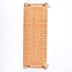 Woven Leather Bench-Beige