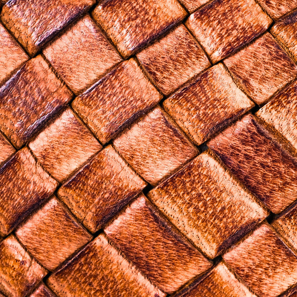 Leather Duffel Bag, Handwoven Cognac Leather, Luxury Travel Bag