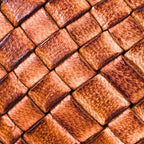 Leather Duffel Bag, Handwoven Cognac Leather, Luxury Travel Bag