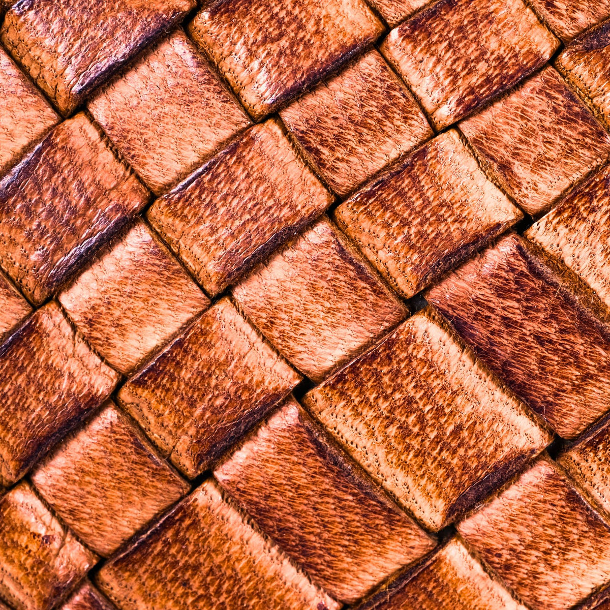 Leather Duffel Bag, Handwoven Cognac Leather, Luxury Travel Bag