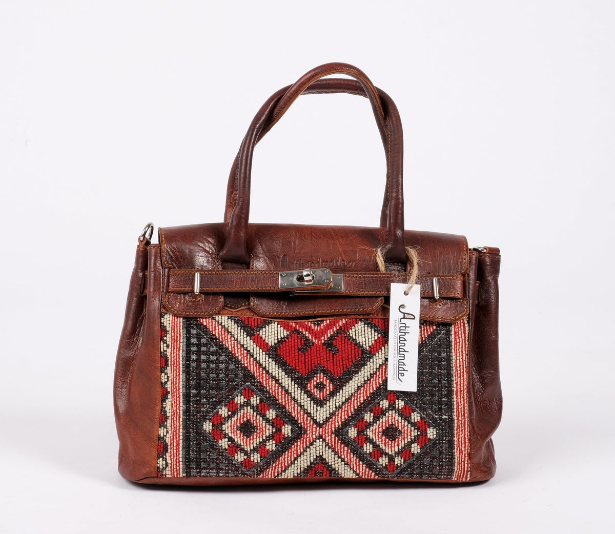 Premium Set of 3 Leather Kilim Travel Bags - Unique and Stylish