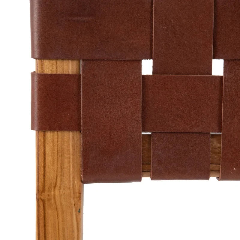 Close-up shot of the leather queen headboards.
