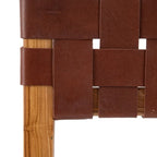 Close-up shot of the leather queen headboards.