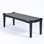 Strap Leather Black Bench
