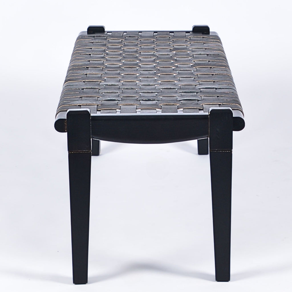 Strap Leather Black Bench