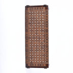 woven strap leather bench Brown Solveig