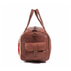 The Sun Duffle Bag, Leather Kilim Travel Bag - Brown And Dark Brown