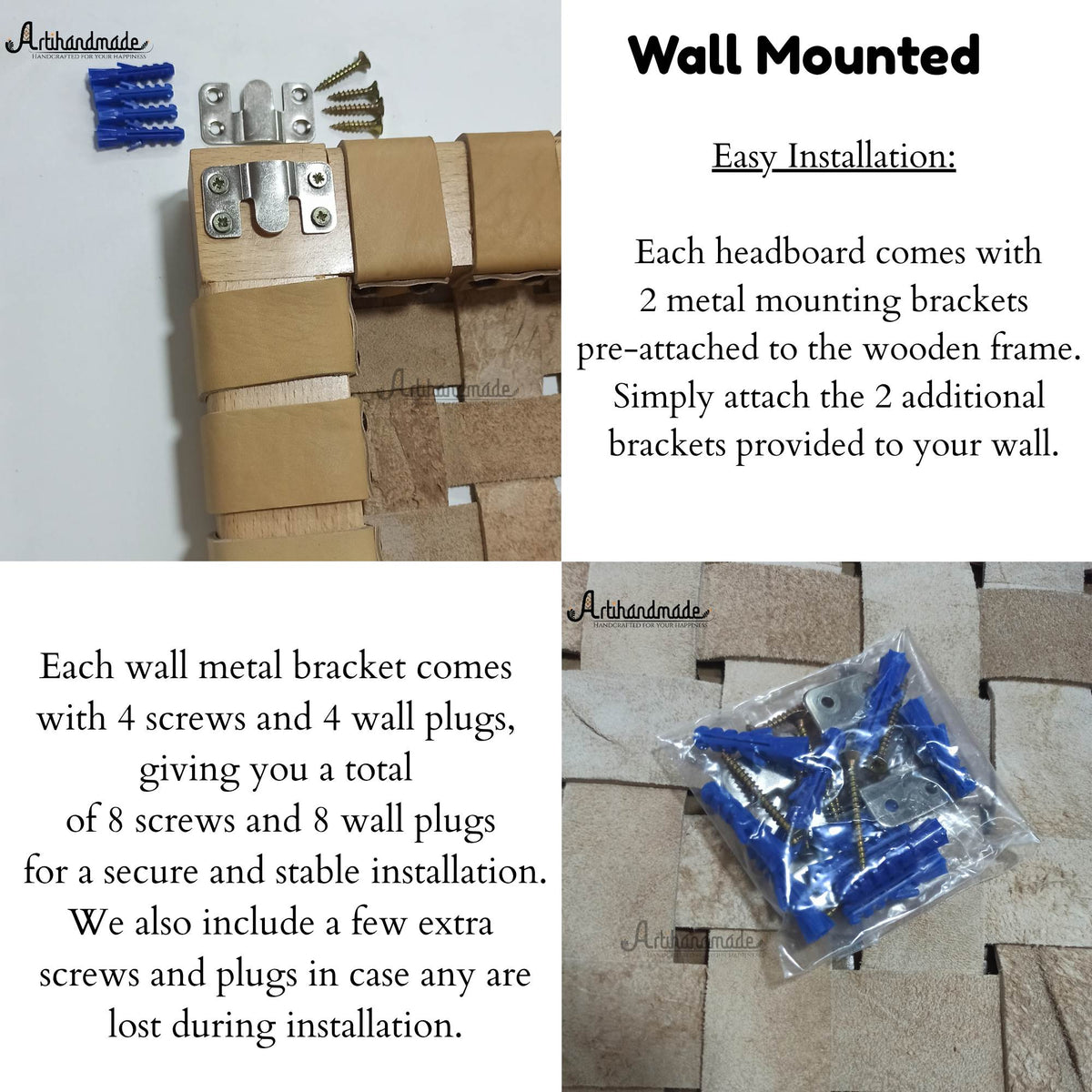 hanging headboards comes with metal mounting brackets 