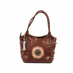 The Sun Leather Tote Bag - Brown, Natural, Cognac