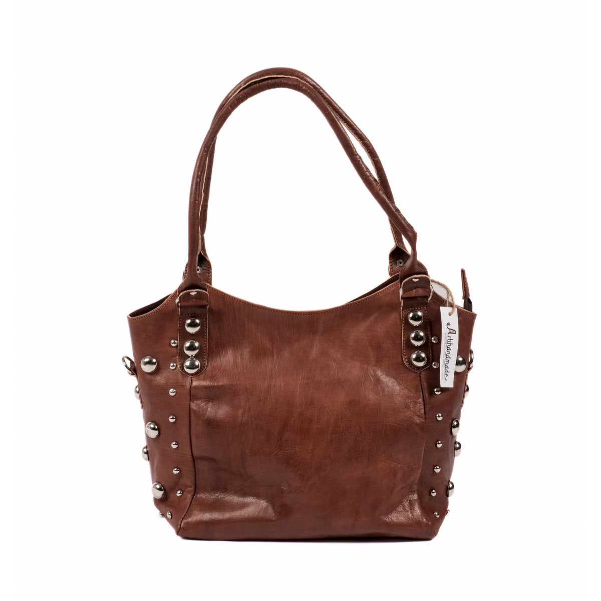 The Sun Leather Tote Bag - Brown, Natural, Cognac