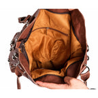 The Sun Leather Tote Bag - Brown, Natural, Cognac