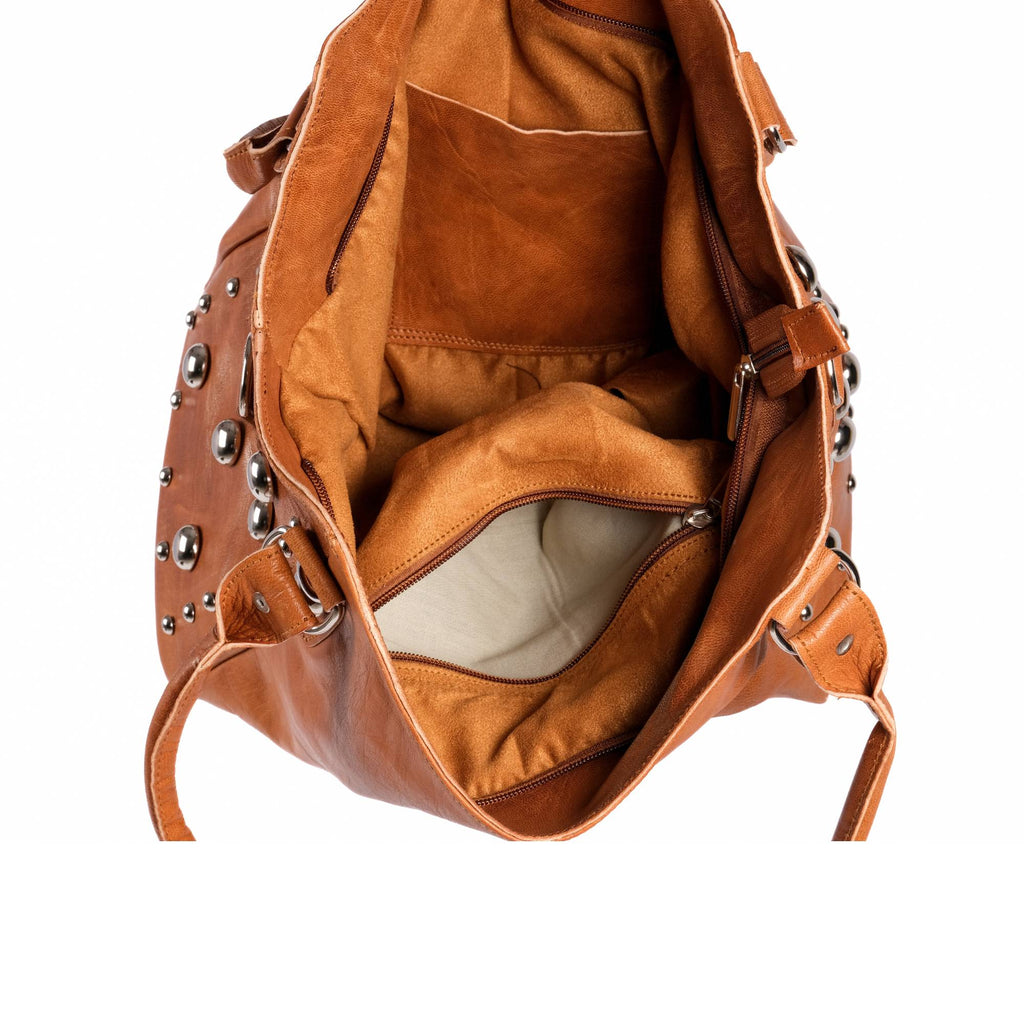 The Sun Leather Tote Bag - Brown, Natural, Cognac