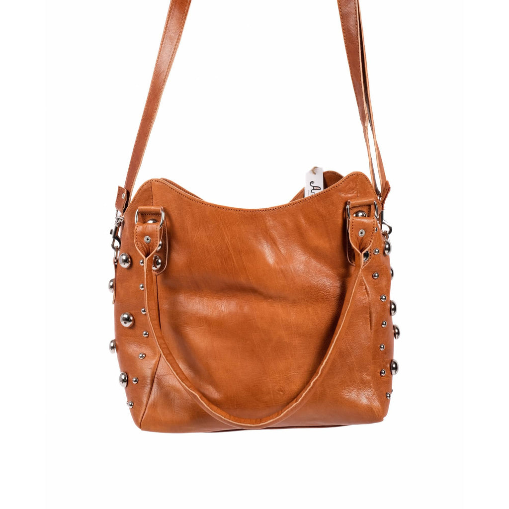 The Sun Leather Tote Bag - Brown, Natural, Cognac