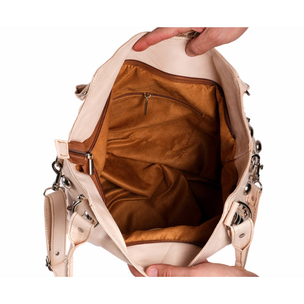 The Sun Leather Tote Bag - Brown, Natural, Cognac