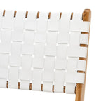 Woven Leather Lounge Chair - White