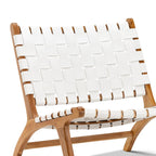 Woven Leather Lounge Chair - White