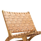 Woven Leather Lounge Chair - Tan