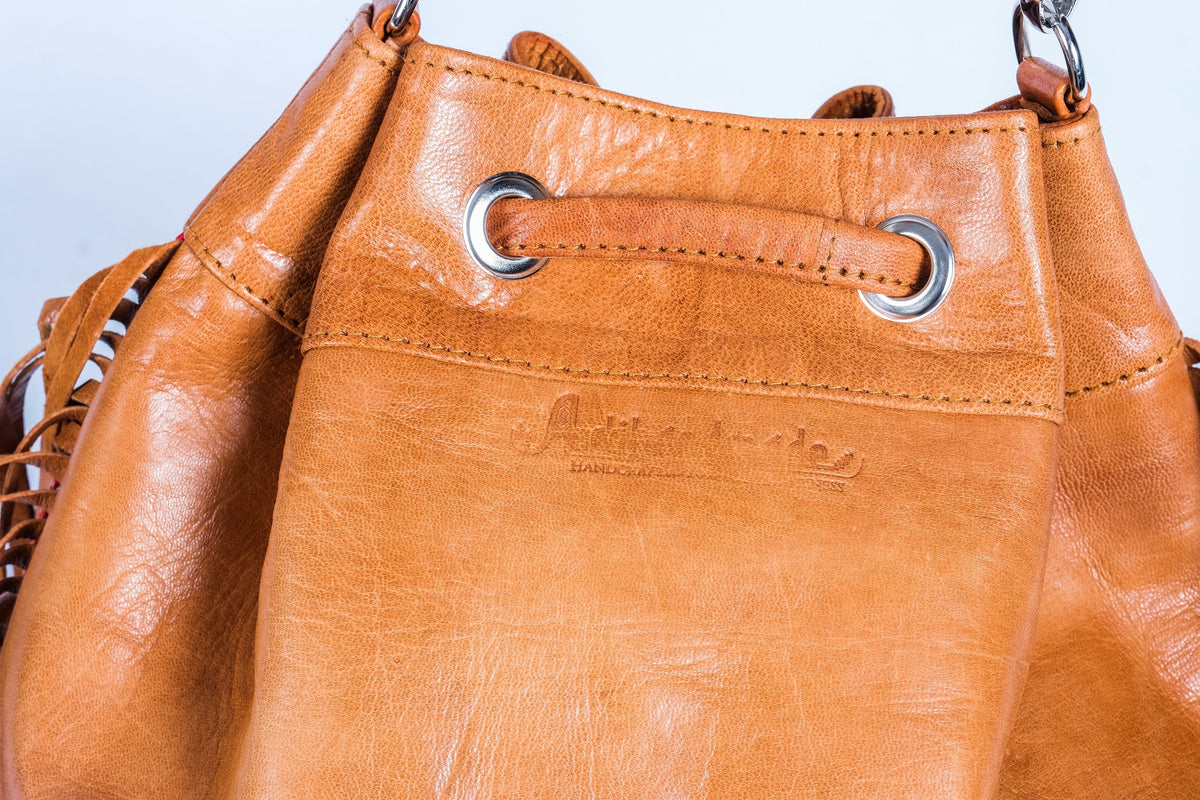 Vintage Tote Bag, Leather Fringed Bohemian Shoulder Bag