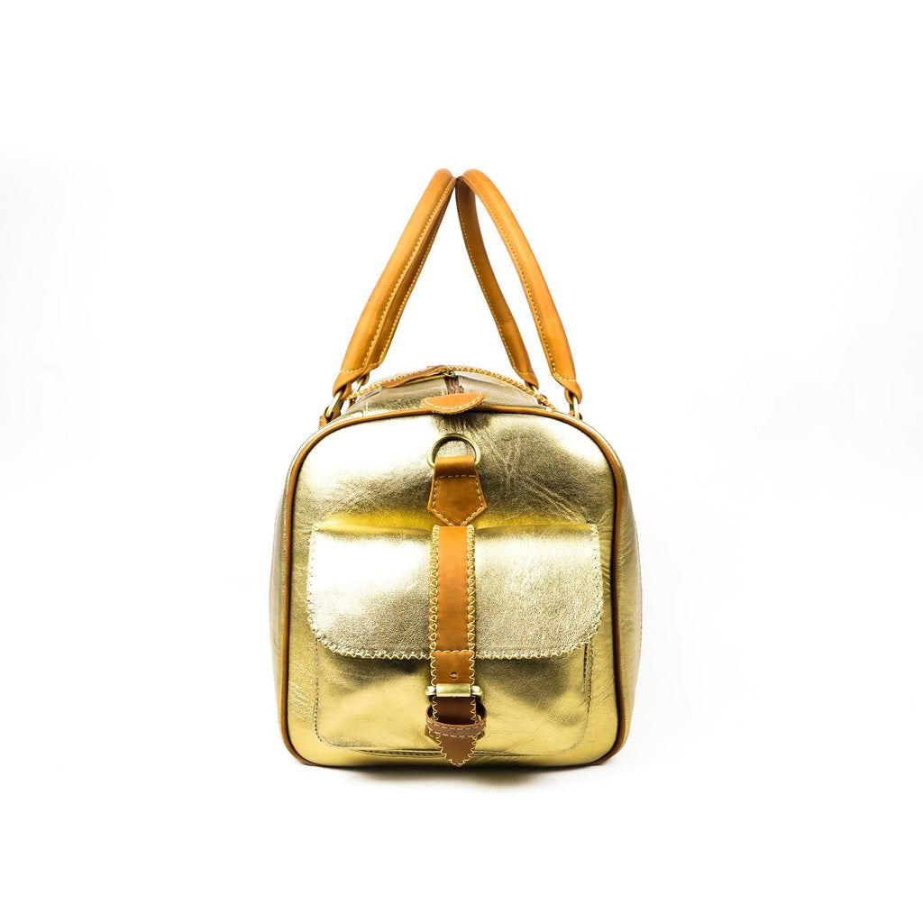 Hand Stitched Vintage Bumblebee Travel Leather Bag