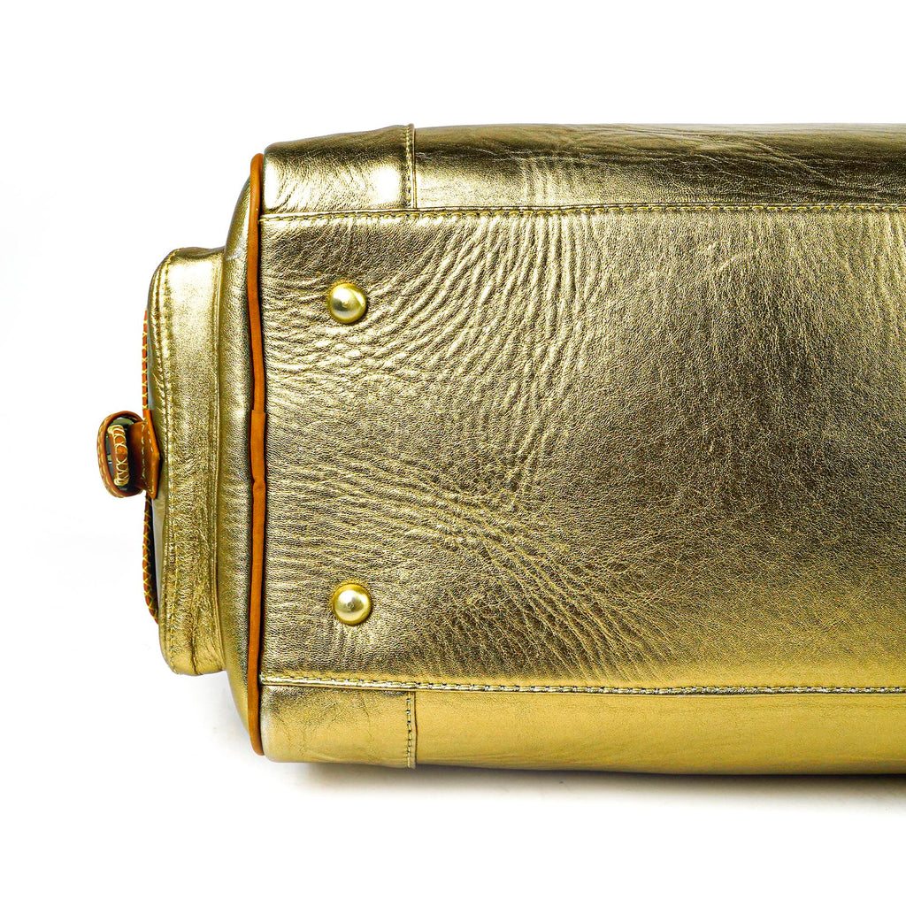 Hand Stitched Vintage Bumblebee Travel Leather Bag