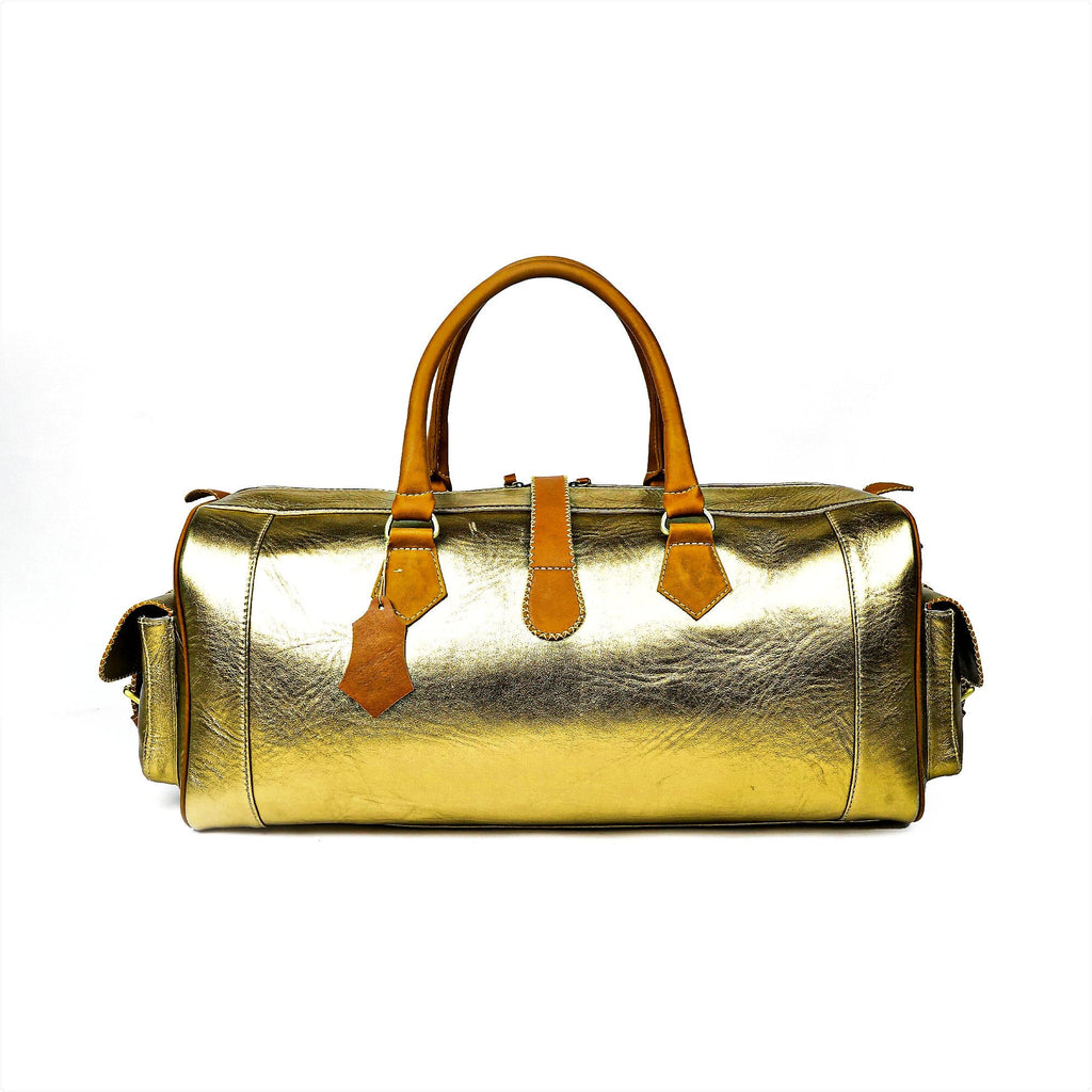 Hand Stitched Vintage Bumblebee Travel Leather Bag