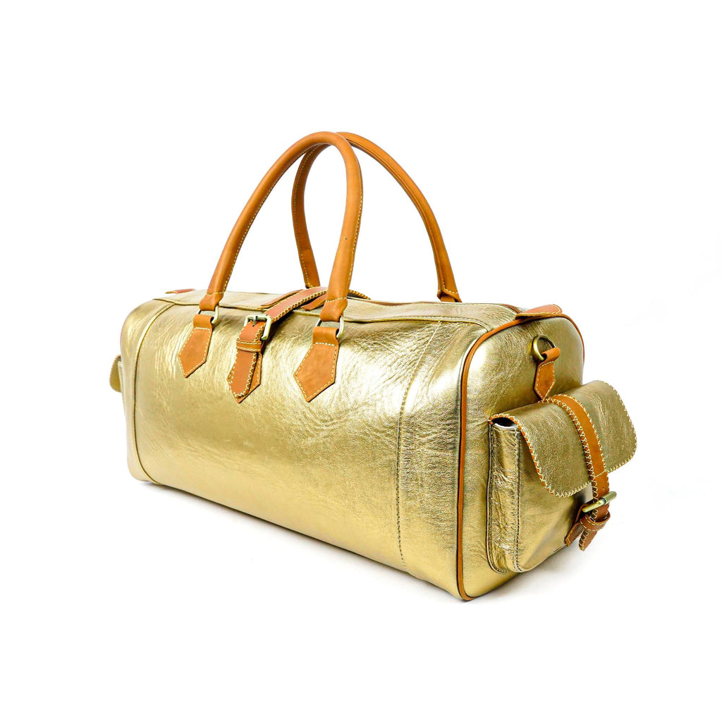 Hand Stitched Vintage Bumblebee Travel Leather Bag