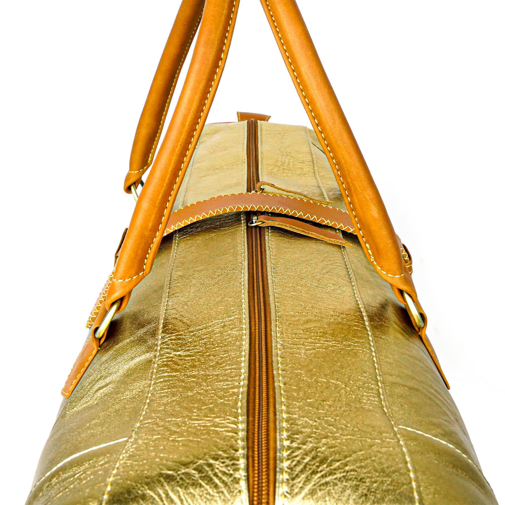 Hand Stitched Vintage Bumblebee Travel Leather Bag