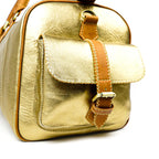 Hand Stitched Vintage Bumblebee Travel Leather Bag
